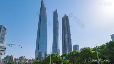 上海浦东三件套金茂大厦东方明珠广播电视塔上海中心大厦固定延时摄影